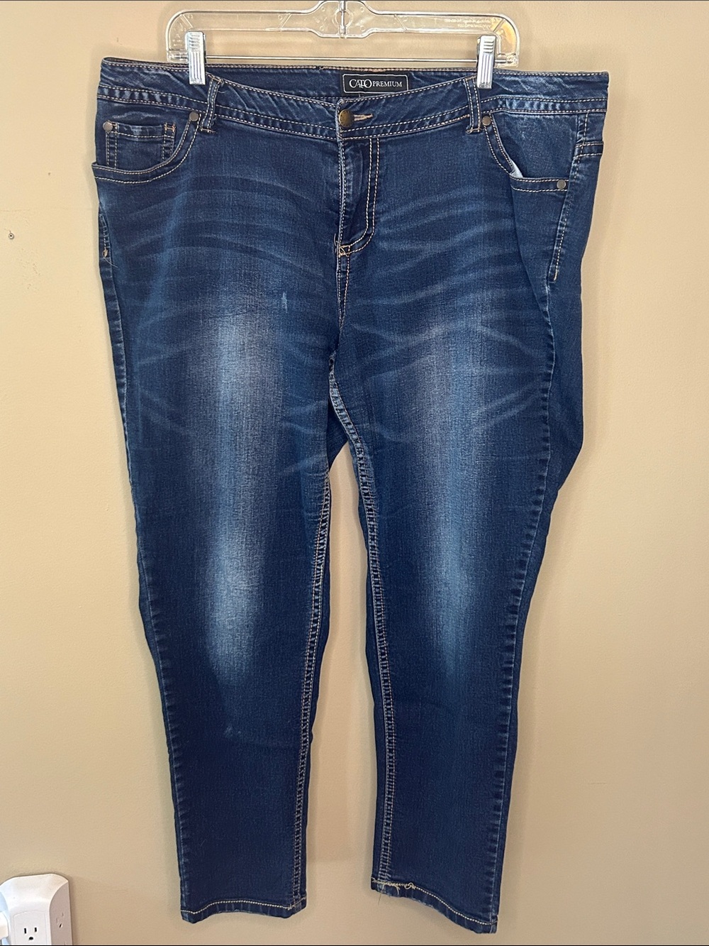 Cato Dark Indigo Skinny Jeans with Faded Highlights